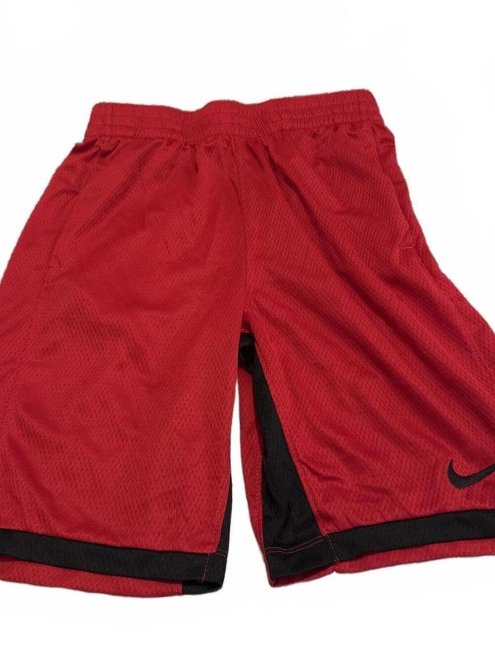 Nike Kids Red with Black Stripes Dri-FIT Athletic Shorts Large